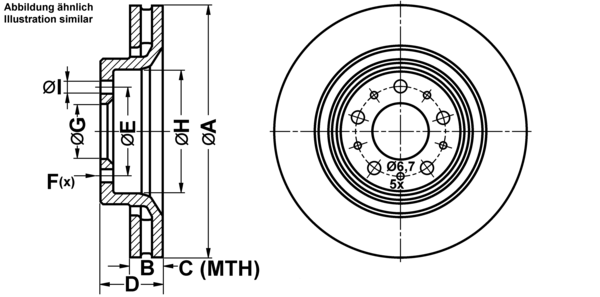 ATE Bremsensatz, Scheibenbremse ijf1417l22 Vorderachse belüftet 302mm 26mm für VOLVO