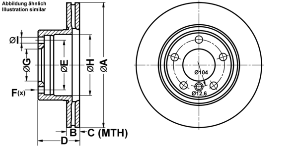 ATE Bremsensatz, Scheibenbremse ijf14181c6 Vorderachse belüftet 296mm 22mm für BMW