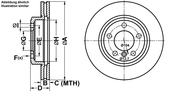 ATE Bremsensatz, Scheibenbremse ijf14173z4 Vorderachse belüftet 300mm 22mm für BMW