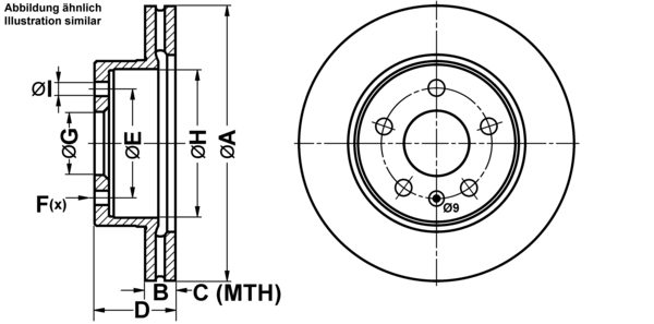 ATE ijf1414ys8 Vorderachse belüftet 276mm 22mm für MERCEDES-BENZ