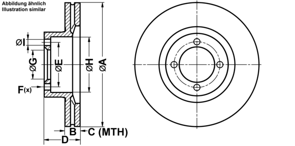 ATE Bremsensatz, Scheibenbremse ijf141aqp9 Vorderachse belüftet 246mm 23mm für OPEL VAUXHALL