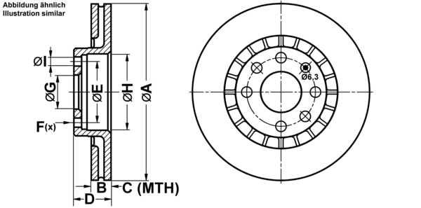 ATE Bremsensatz, Scheibenbremse ijf1416ca2 Vorderachse belüftet 256mm 24mm für OPEL VAUXHALL DAEWOO