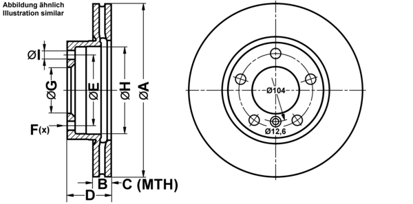 ATE Bremsensatz, Scheibenbremse ijf1414zk6 Vorderachse belüftet 286mm 22mm für BMW