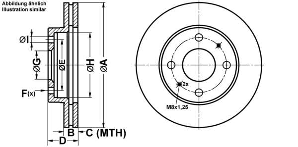 ATE Bremsensatz, Scheibenbremse ijf1417x86 Vorderachse belüftet 256mm 24mm für VOLVO MITSUBISHI KIA