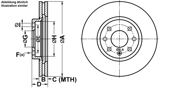 ATE Bremsensatz, Scheibenbremse ijf1419u27 Vorderachse belüftet 260mm 24mm für OPEL VAUXHALL