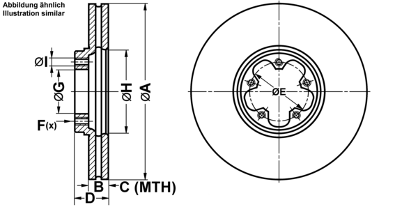 ATE Bremsensatz, Scheibenbremse ijf141ael3 Vorderachse belüftet 294mm 24mm für FORD