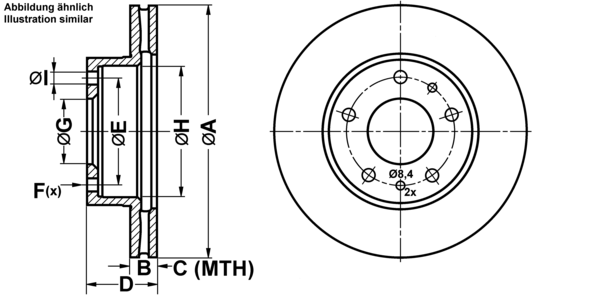 ATE Bremsensatz, Scheibenbremse ijf1418f60 Vorderachse belüftet 300mm 24mm für PEUGEOT CITROËN FIAT
