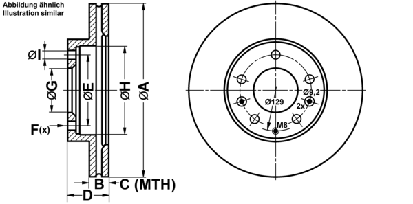 ATE Bremsensatz, Scheibenbremse ijf141bny1 Vorderachse belüftet 273mm 24mm für FORD MAZDA