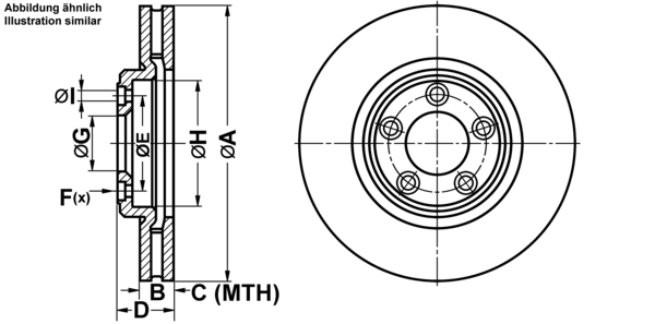 ATE ijf1417v18 Vorderachse belüftet 300mm 30mm für JAGUAR