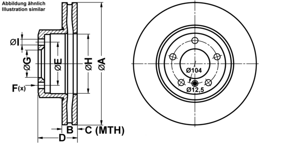 ATE Bremsensatz, Scheibenbremse ijf1419o65 Vorderachse belüftet 324mm 30mm für BMW