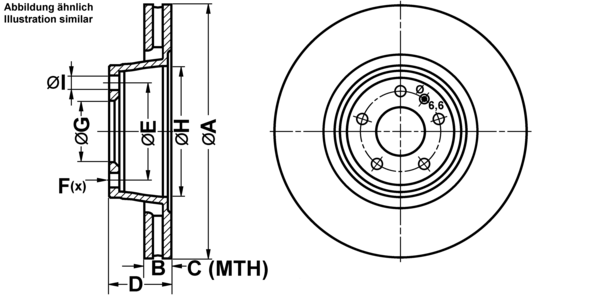 ATE Bremsensatz, Scheibenbremse ijf1415646 Vorderachse belüftet 347mm 30mm für VAG SEAT