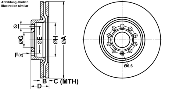 ATE Bremsensatz, Scheibenbremse ijf14164z4 Vorderachse belüftet 312mm 25mm für SKODA VAG SEAT