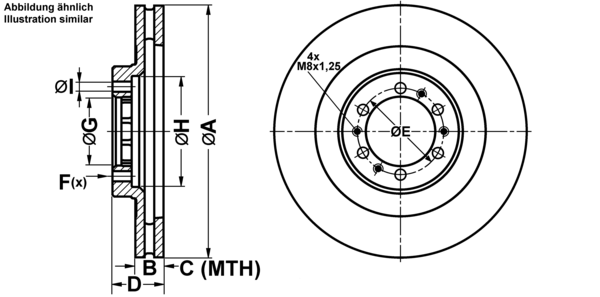 ATE Bremsensatz, Scheibenbremse ijf1414nv2 Vorderachse belüftet 314mm 24mm für PEUGEOT CITROËN MITSUBISHI