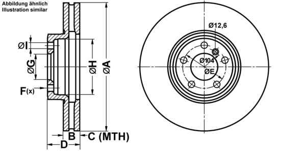 ATE Bremsensatz, Scheibenbremse ijf1417a38 Vorderachse belüftet 356mm 36mm für BMW