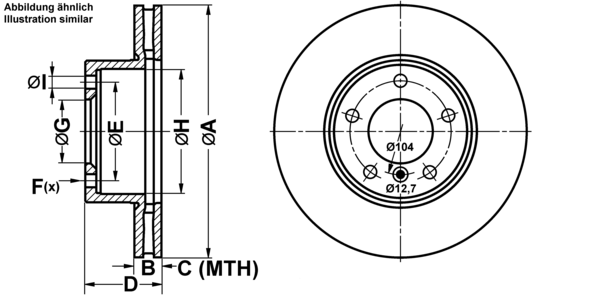 ATE Bremsensatz, Scheibenbremse ijf1418504 Vorderachse belüftet 300mm 24mm für BMW