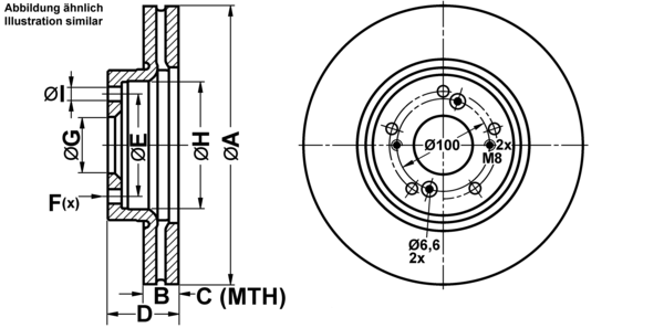 ATE Bremsensatz, Scheibenbremse ijf141asz9 Vorderachse belüftet 300mm 25mm für HONDA