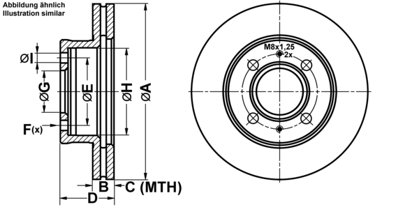 ATE Bremsensatz, Scheibenbremse ijf1417m66 Vorderachse belüftet 234mm 18mm für KIA HYUNDAI