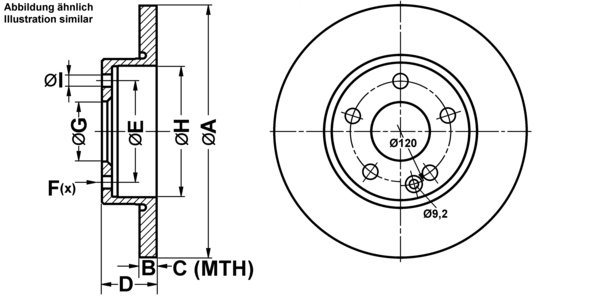 ATE Bremsensatz, Scheibenbremse ijf1417yc0 Vorderachse Voll 276mm 12mm für MERCEDES-BENZ