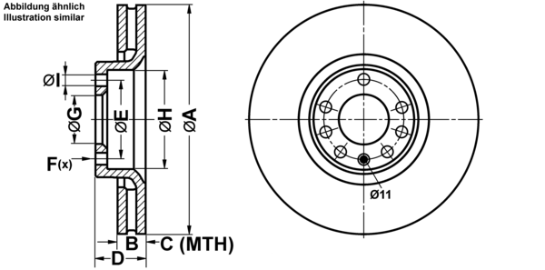 ATE Bremsensatz, Scheibenbremse ijf1416o46 Vorderachse belüftet 314mm 28mm für VAUXHALL OPEL SAAB