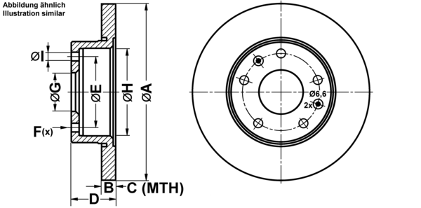 ATE Bremsensatz, Scheibenbremse ijf1415cv6 Vorderachse Voll 262mm 14mm für LAND ROVER