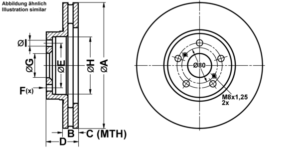 ATE Bremsensatz, Scheibenbremse ijf1417960 Vorderachse belüftet 277mm 26mm für TOYOTA