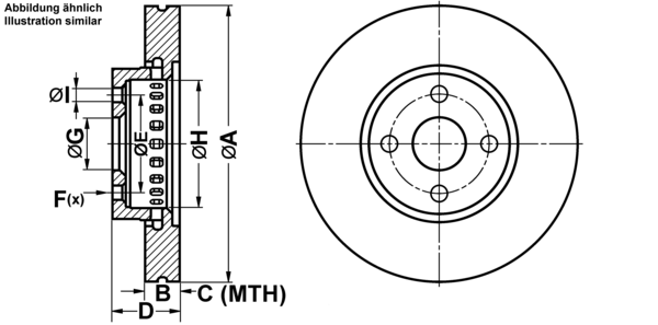 ATE Bremsensatz, Scheibenbremse ijf14152x4 Vorderachse belüftet 275mm 25mm für TOYOTA