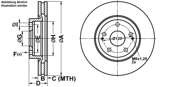 ATE Bremsensatz, Scheibenbremse ijf1417o28 Vorderachse belüftet 295mm 26mm für TOYOTA