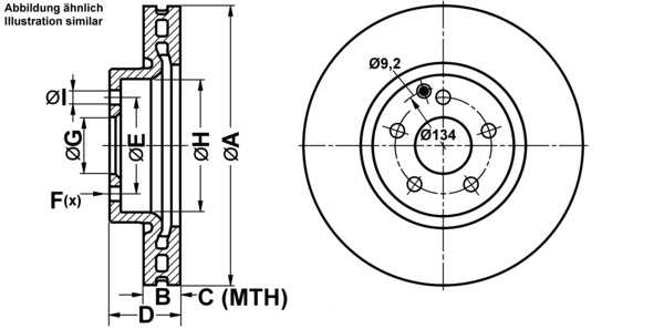 ATE Bremsensatz, Scheibenbremse ijf1415dn4 Vorderachse belüftet 322mm 32mm für MERCEDES-BENZ MAYBACH