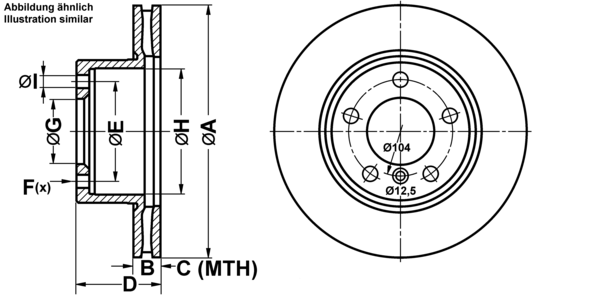 ATE Bremsensatz, Scheibenbremse ijf141btg7 Vorderachse belüftet 292mm 22mm für BMW MINI