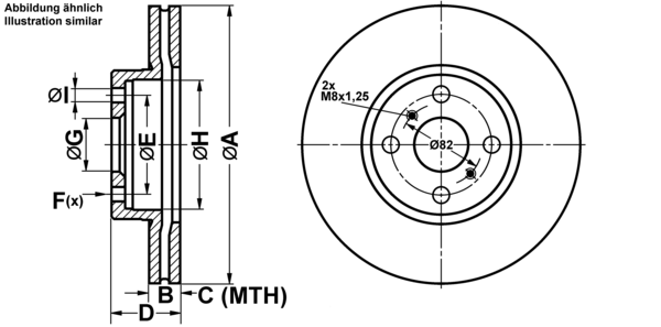 ATE Bremsensatz, Scheibenbremse ijf1418kd4 Vorderachse belüftet 275mm 22mm für TOYOTA