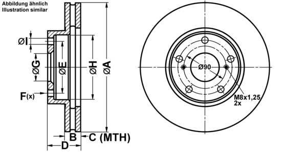 ATE Bremsensatz, Scheibenbremse ijf14173d2 Vorderachse belüftet 273mm 26mm für TOYOTA