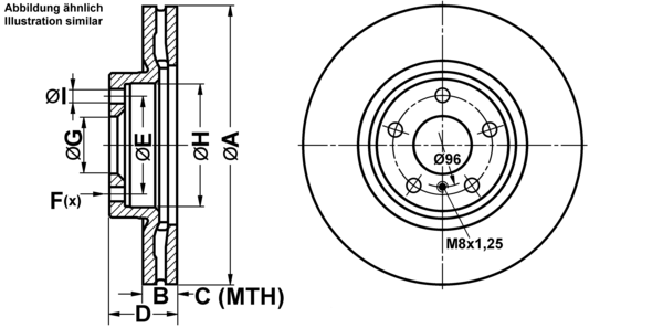 ATE Bremsensatz, Scheibenbremse ijf141aih1 Vorderachse belüftet 320mm 28mm für INFINITI NISSAN RENAULT