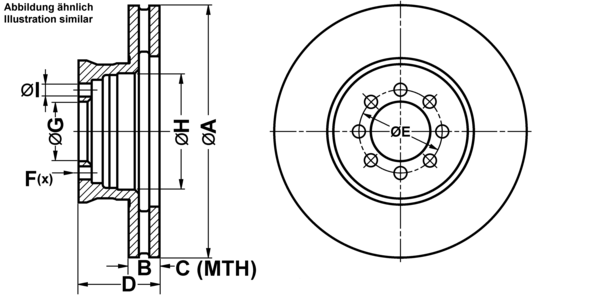 ATE ijf1416zr6 Vorderachse belüftet 290mm 26mm für MERCEDES-BENZ