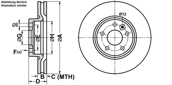 ATE Bremsensatz, Scheibenbremse ijf1416ge2 Vorderachse belüftet 300mm 28mm für FORD VOLVO LAND ROVER
