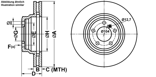 ATE Bremsensatz, Scheibenbremse ijf1414wh4 Vorderachse belüftet 348mm 30mm für BMW