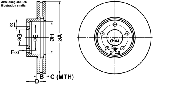 ATE Bremsensatz, Scheibenbremse ijf141ddk1 Vorderachse belüftet 332mm 29mm für BMW