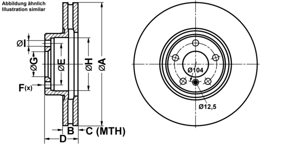ATE Bremsensatz, Scheibenbremse ijf141afl5 Vorderachse belüftet 348mm 29mm für BMW