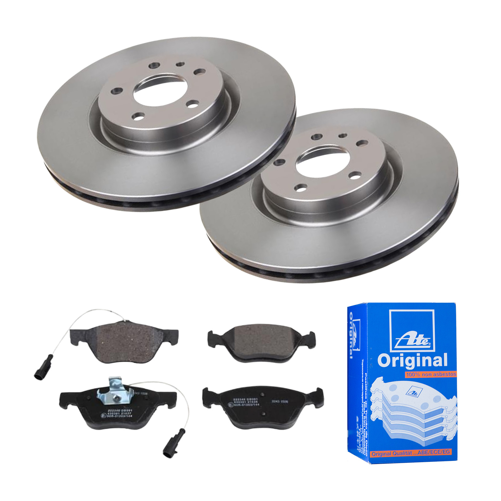 ATE Bremsensatz, Scheibenbremse ijf141djq5 Vorderachse belüftet 284mm 22mm für VAUXHALL FIAT OPEL