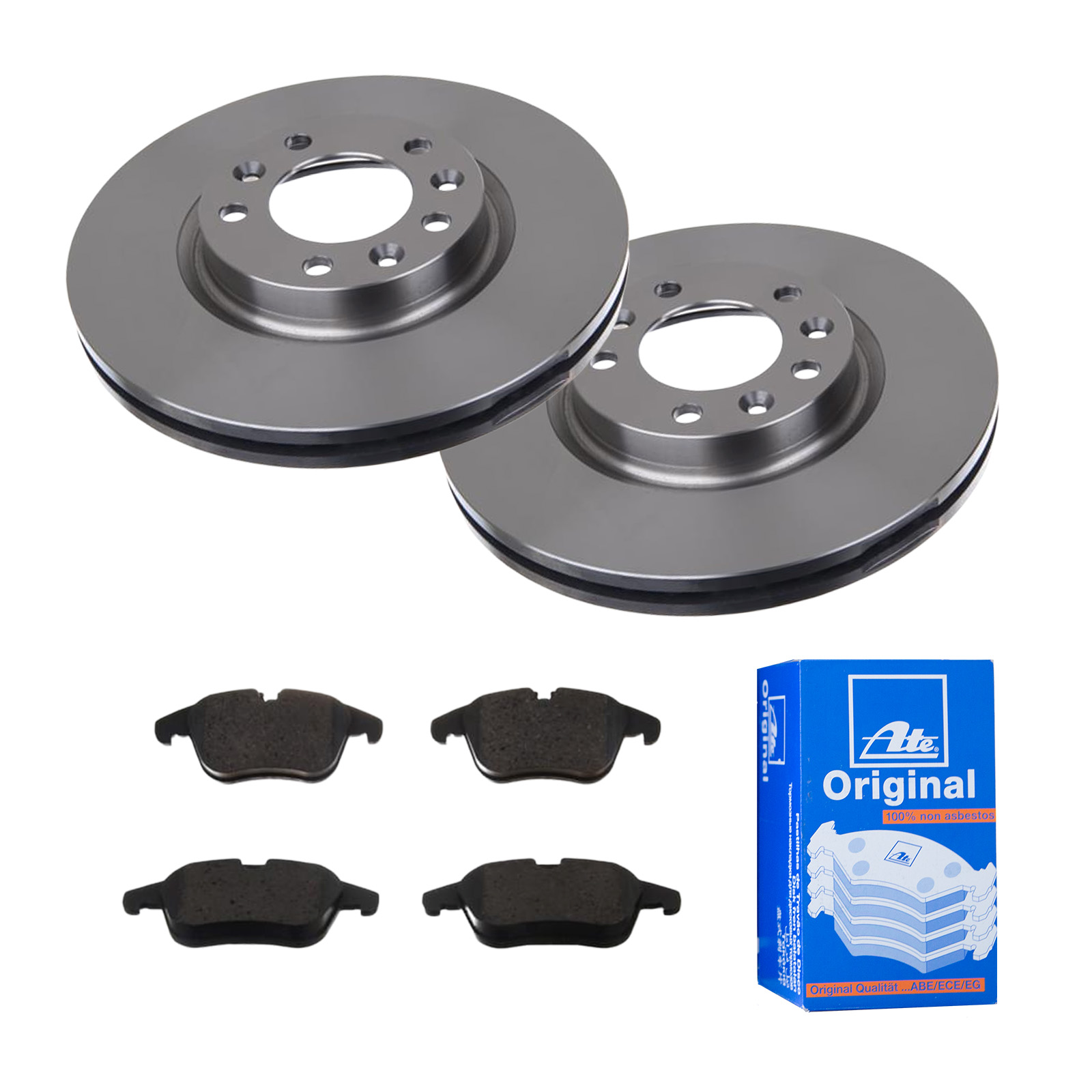 ATE Bremsensatz, Scheibenbremse ijf141dkr9 Vorderachse belüftet 283mm 26mm für CITROËN PEUGEOT OPEL