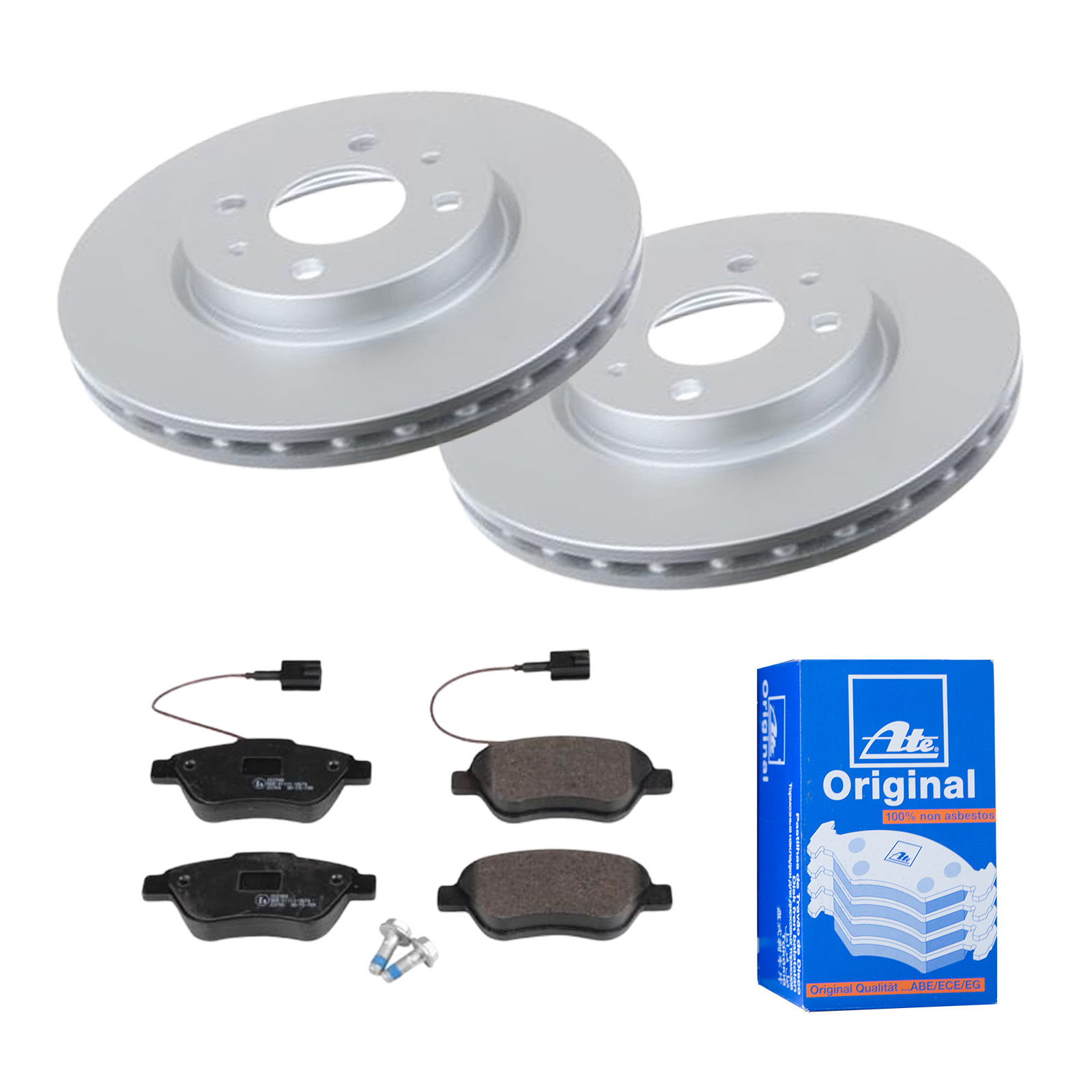 ATE Bremsensatz, Scheibenbremse ijf141dli7 Vorderachse belüftet 257mm 22mm für PEUGEOT CITROËN FIAT