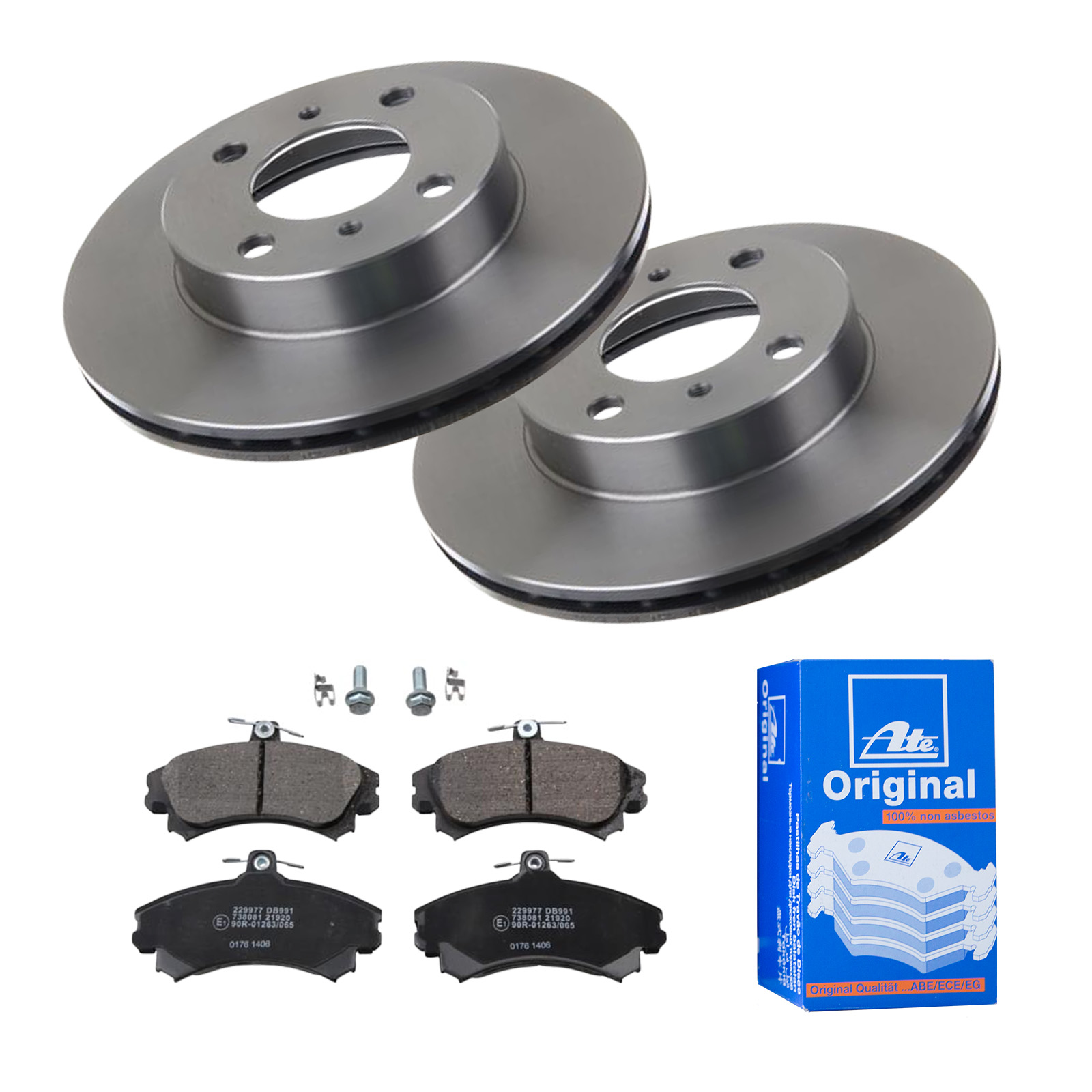 ATE Bremsensatz, Scheibenbremse ijf141dn43 Vorderachse belüftet 236mm 18mm für VOLVO MITSUBISHI PROTON