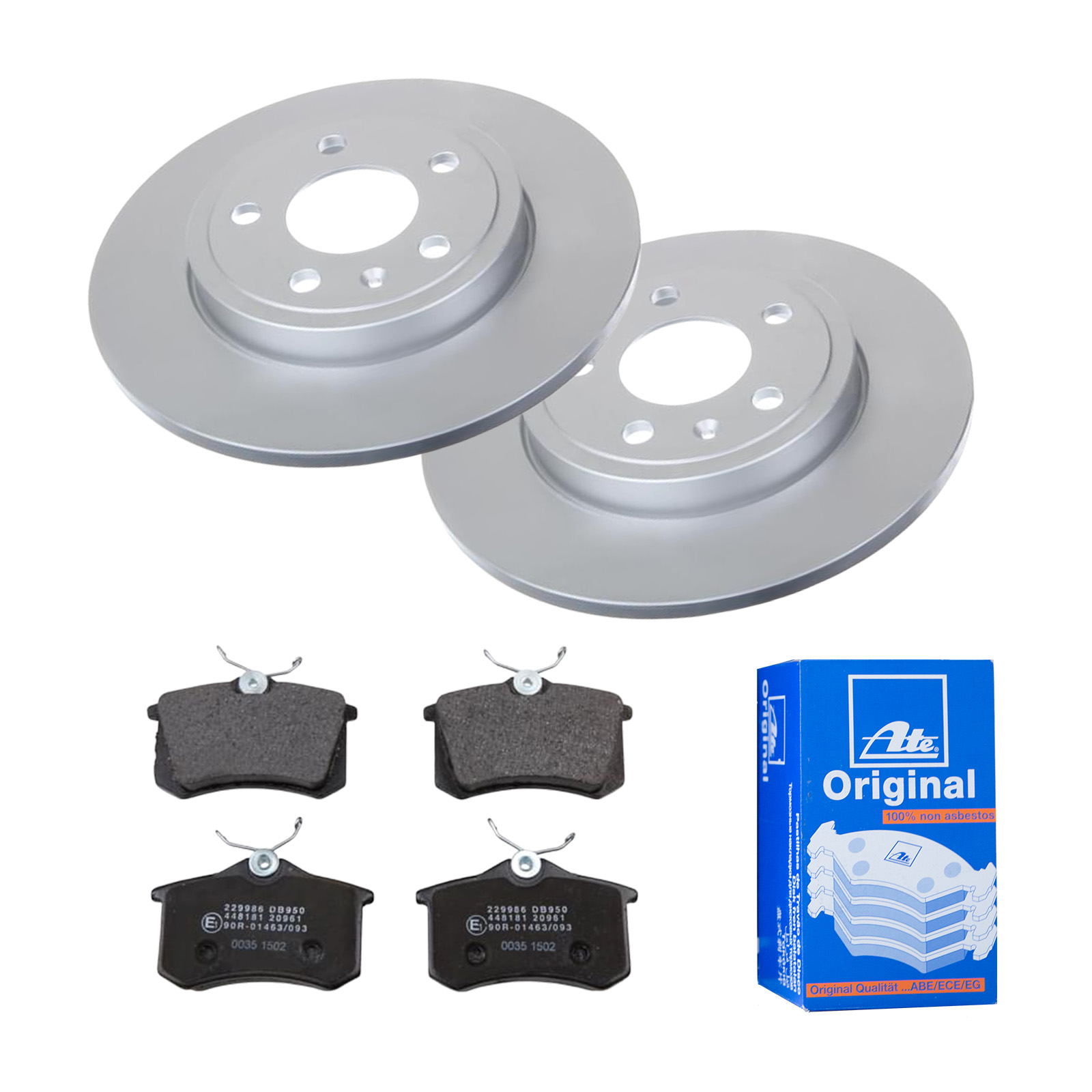 ATE Bremsensatz, Scheibenbremse ijf141ds97 Hinterachse Voll 288mm 12mm für VAG SKODA
