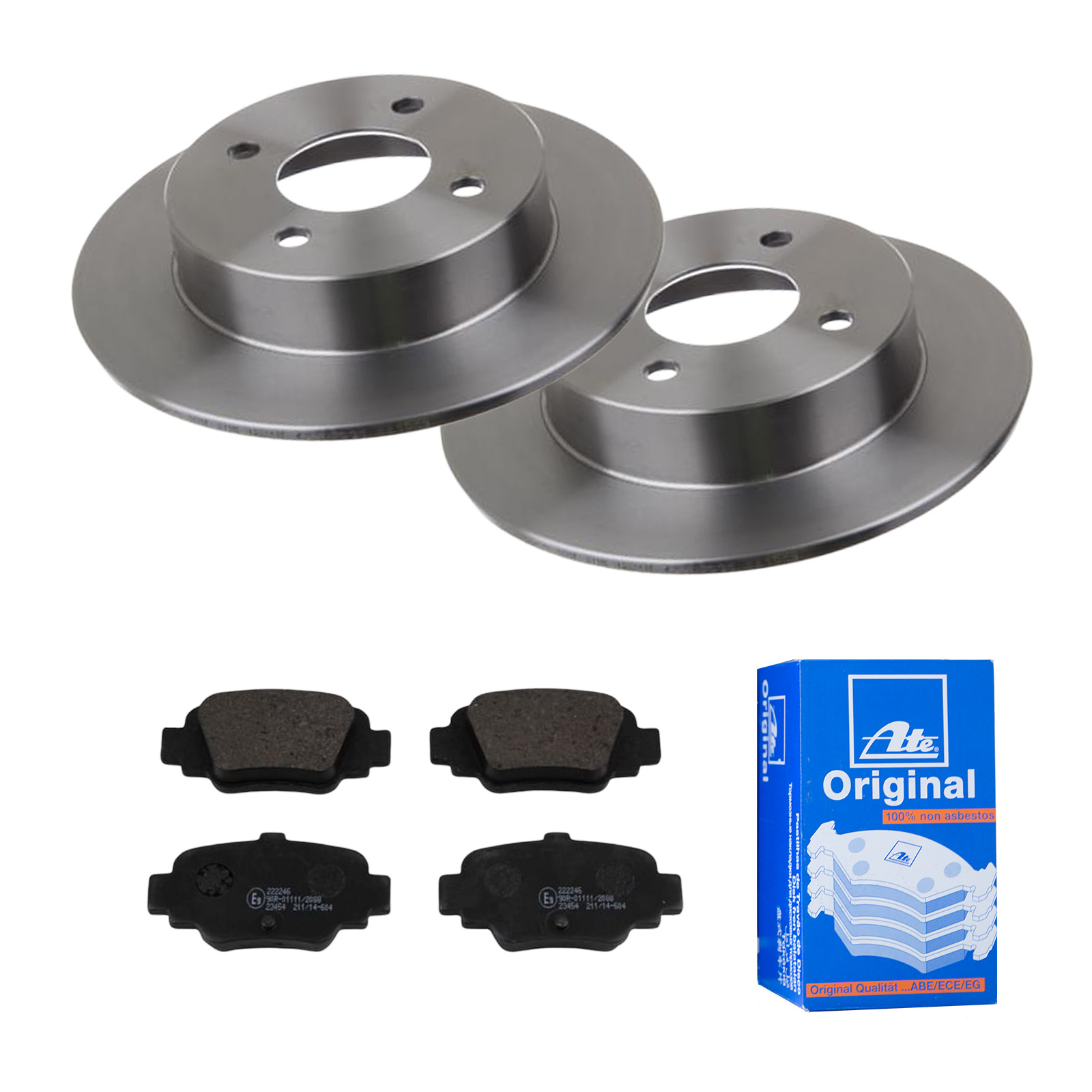 ATE Bremsensatz, Scheibenbremse ijf141dx05 Hinterachse Voll 240mm 7mm für NISSAN