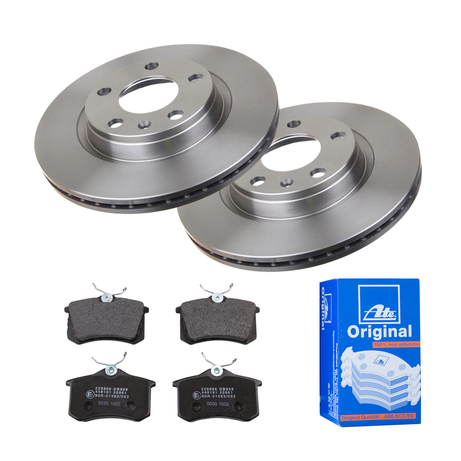 ATE Bremsensatz, Scheibenbremse ijf141dzx1 Vorderachse belüftet 280mm 22mm für PEUGEOT CITROËN SEAT VAG SKODA