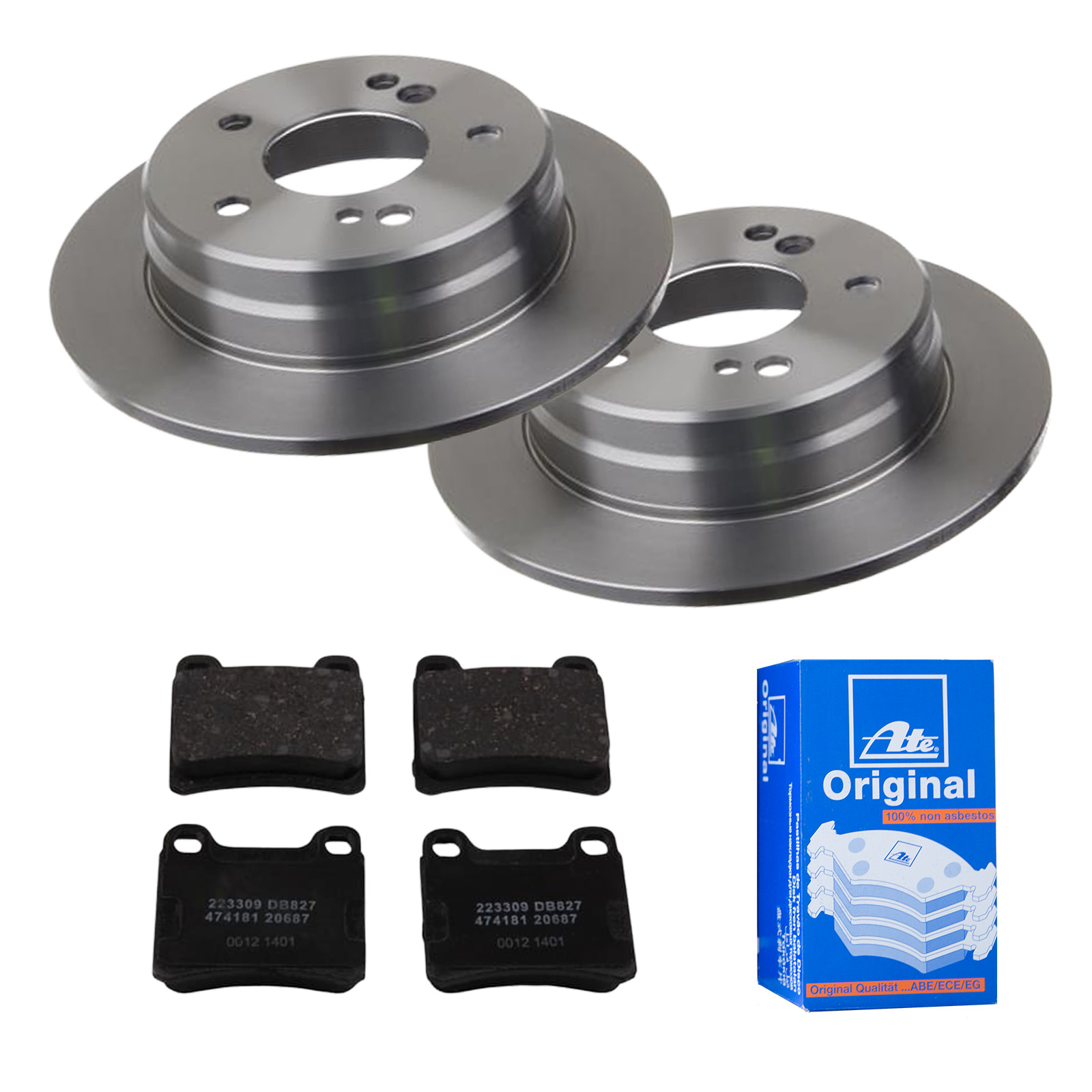 ATE Bremsensatz, Scheibenbremse ijf141e181 Hinterachse Voll 258mm 9mm für MERCEDES-BENZ