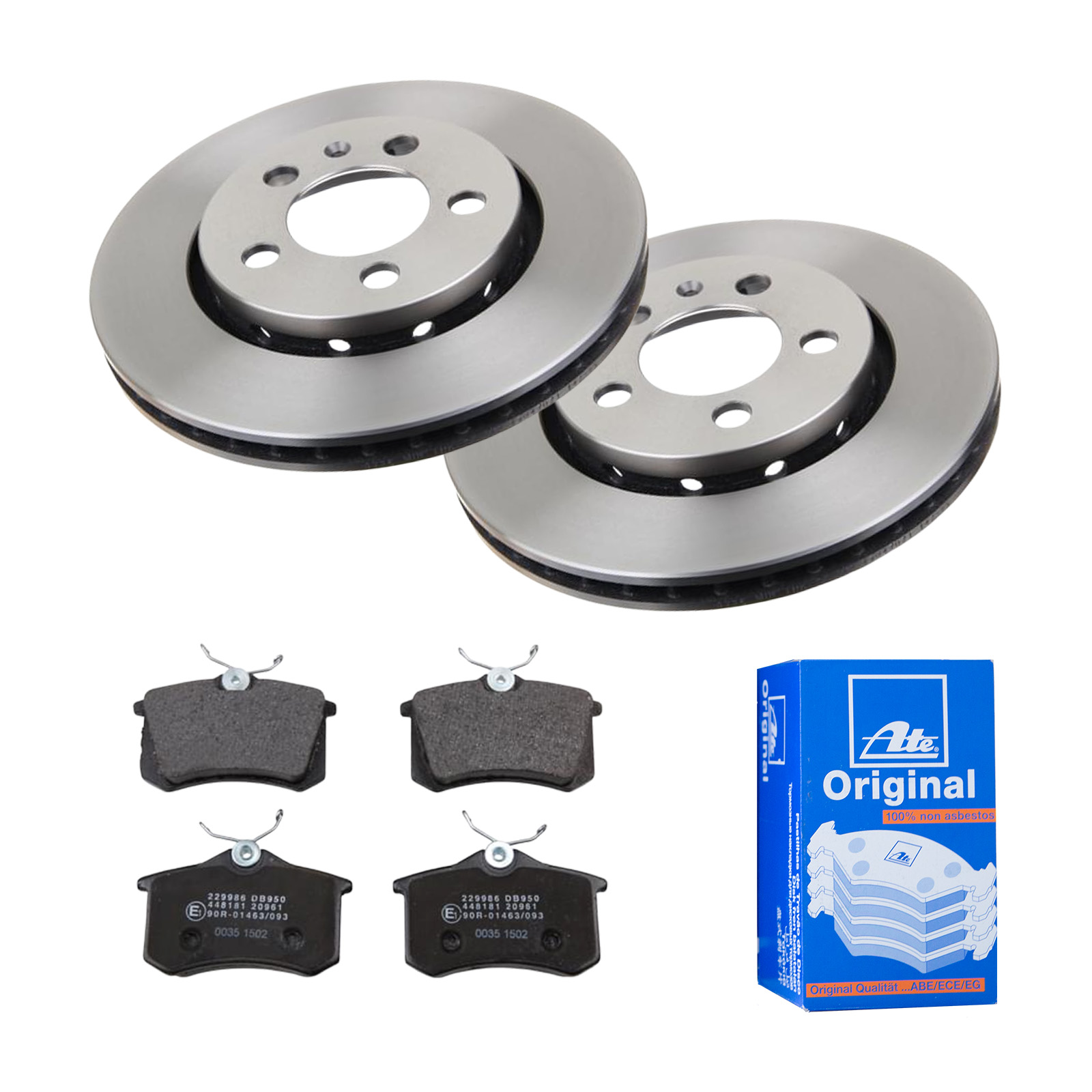 ATE Bremsensatz, Scheibenbremse ijf141e1r3 Hinterachse belüftet 256mm 22mm für SKODA VAG