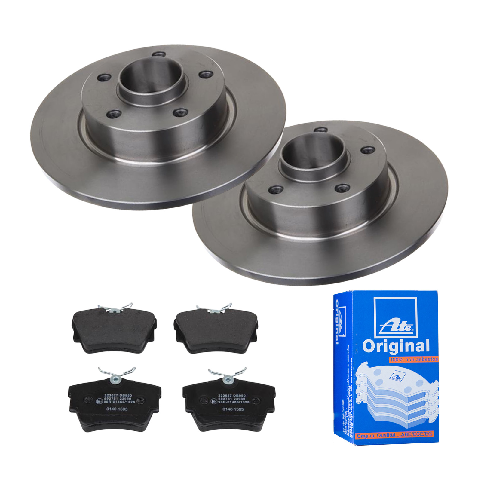 ATE Bremsensatz, Scheibenbremse ijf141e807 Hinterachse Voll 280mm 12mm für VAUXHALL OPEL NISSAN RENAULT FIAT