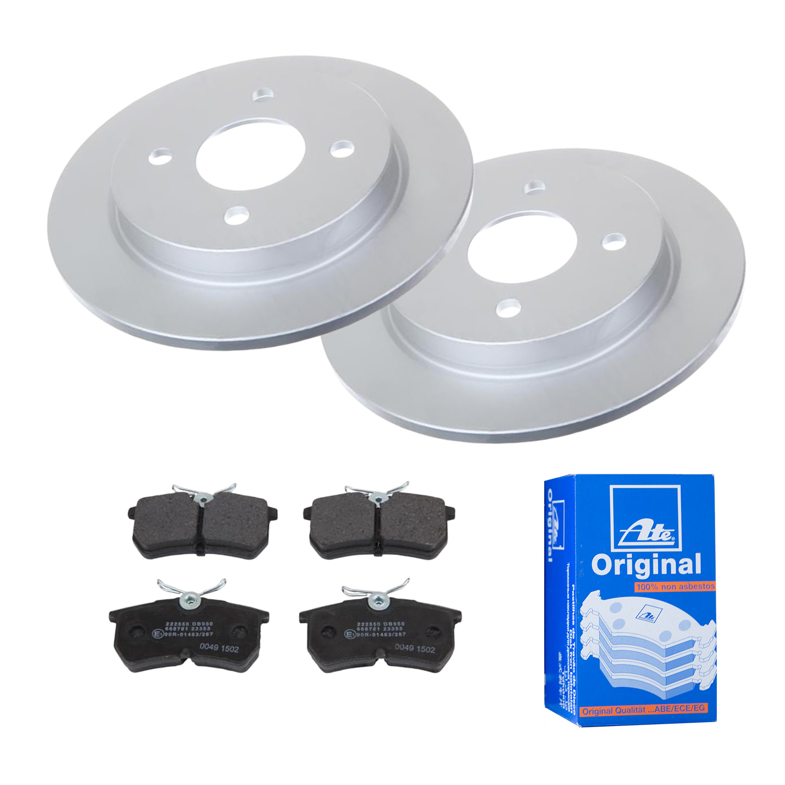 ATE Bremsensatz, Scheibenbremse ijf141e8r5 Hinterachse Voll 253mm 10mm für FORD