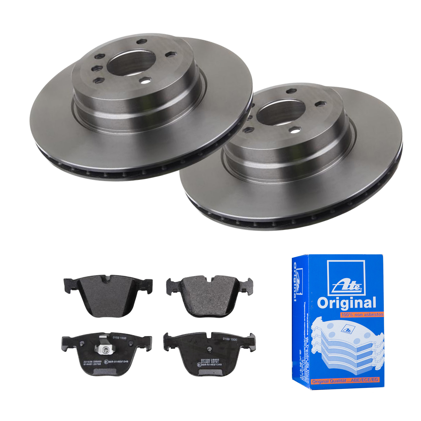 ATE Bremsensatz, Scheibenbremse ijf141eb49 Hinterachse belüftet 345mm 24mm für BMW