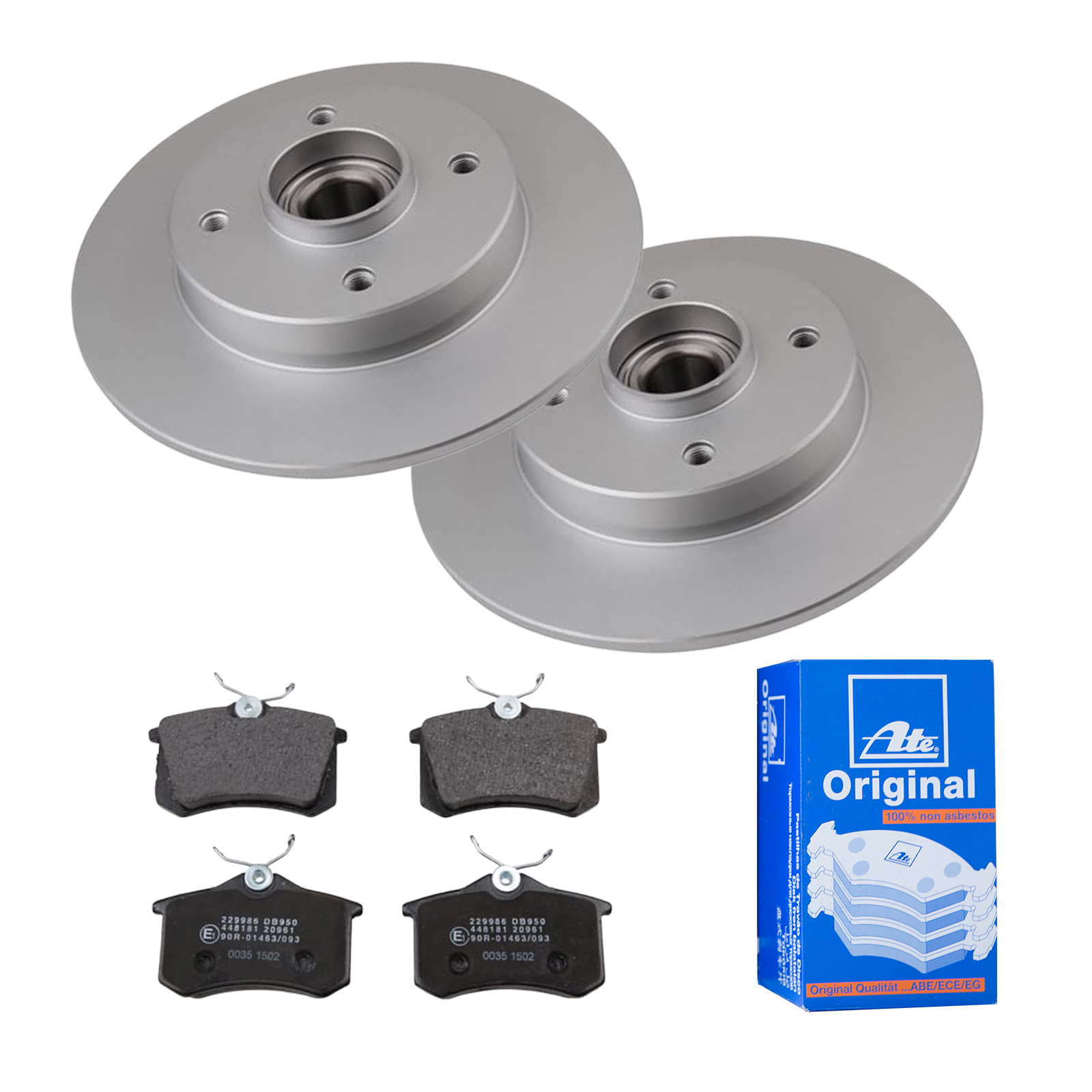 ATE Bremsensatz, Scheibenbremse ijf141egk5 Hinterachse Voll 249mm 9mm für PEUGEOT CITROËN VAUXHALL VAG SEAT SKODA
